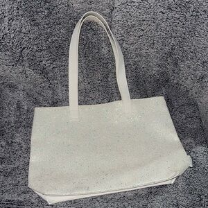 Clinique White Sparkle Tote Bag